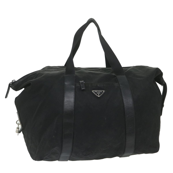 PRADA Boston Bag Nylon Black Auth fm2980 - Picture 1 of 16